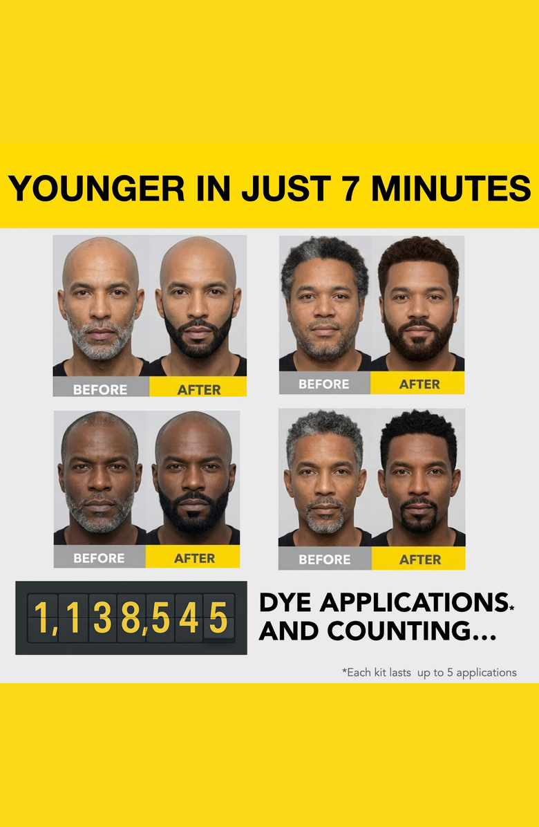 Cleverman 2X Pack Coarse & Coily Hair · Reusable Beard & Hair Dye Kit, Alternate, color, Jet Black