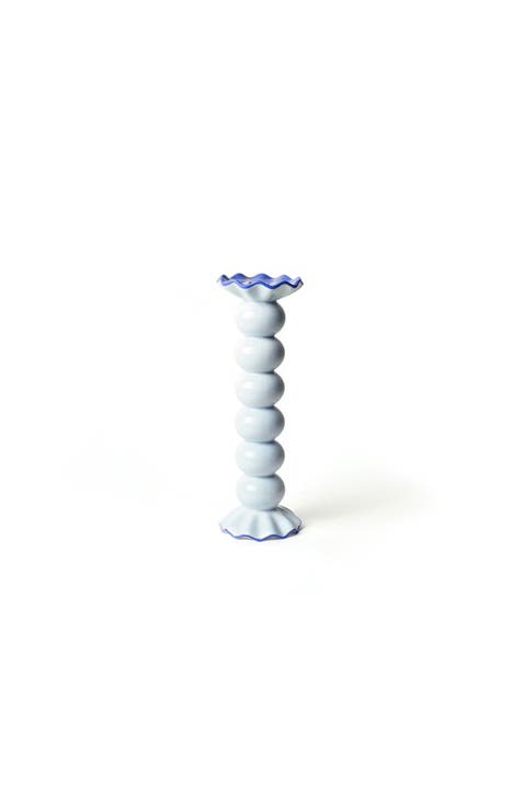Smoke Large Ruffle Knobbed Candle Holder