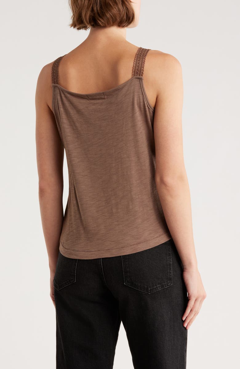 Democracy V-Neck Crochet Detail Camisole, Alternate, color, Oyster Mushroom