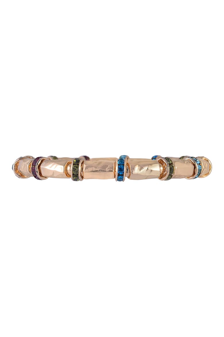 Set of 2 Beaded Bangle Bracelets, Alternate, color, GOLD MULTI