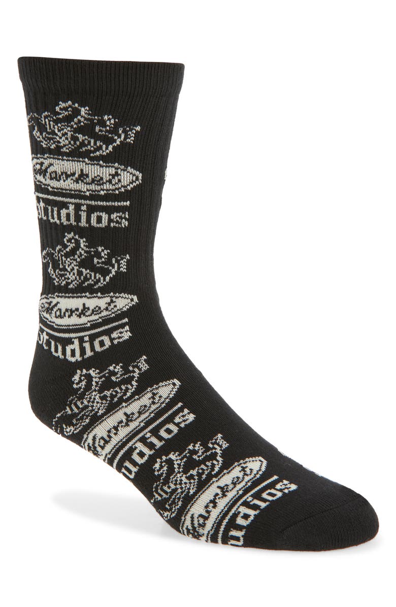 MARKET Mustang Studio Crew Socks, Main, color, Black