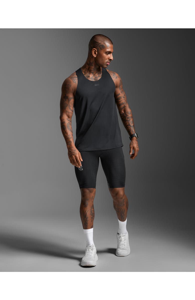2XU Light Speed Tech Singlet, Alternate, color, Black/Black Reflective