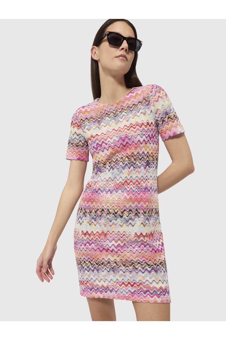 Short Short-sleeve Dress, Alternate, color, Pink & Multicoloured