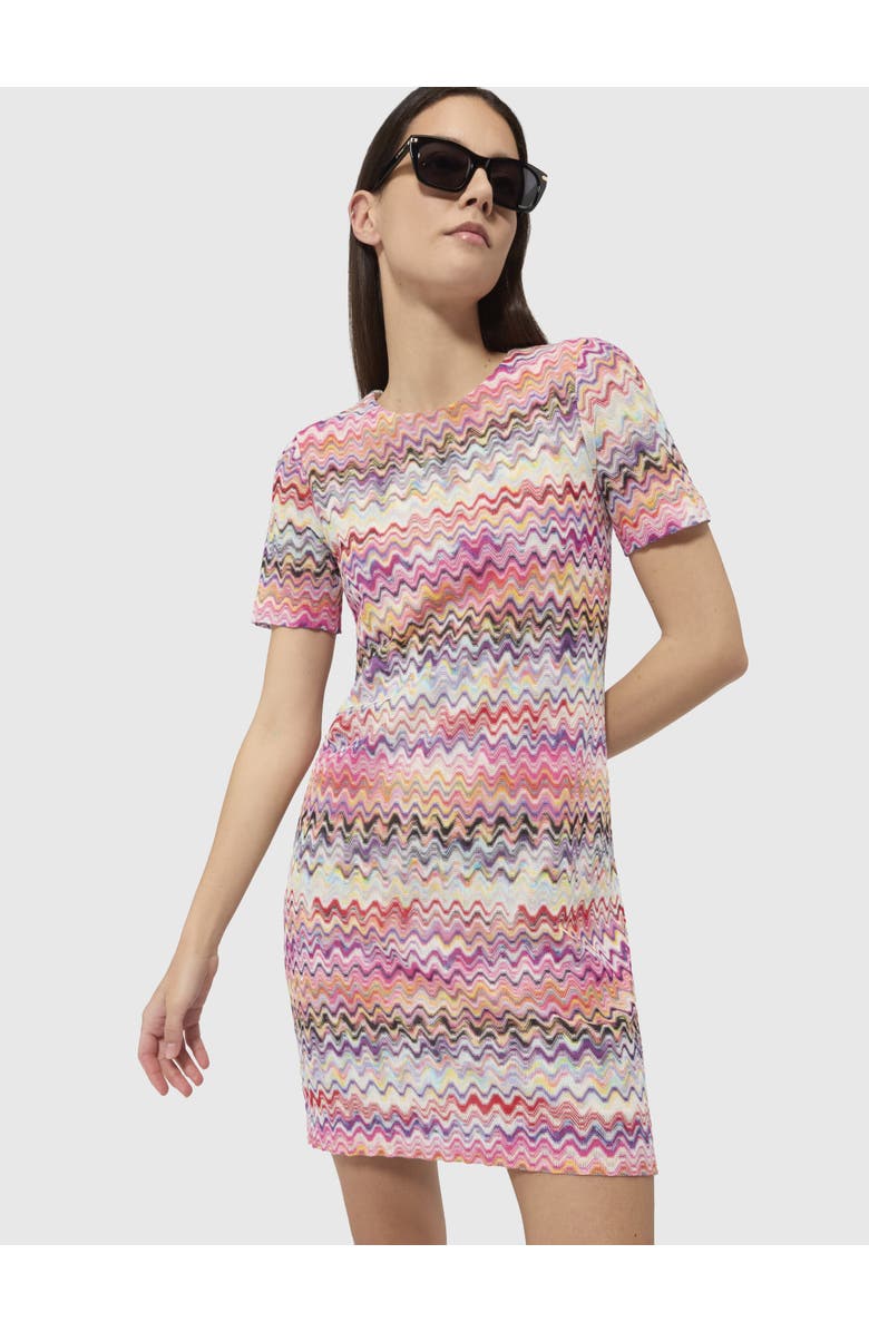 Missoni Short Short-sleeve Dress, Alternate, color, Pink & Multicoloured