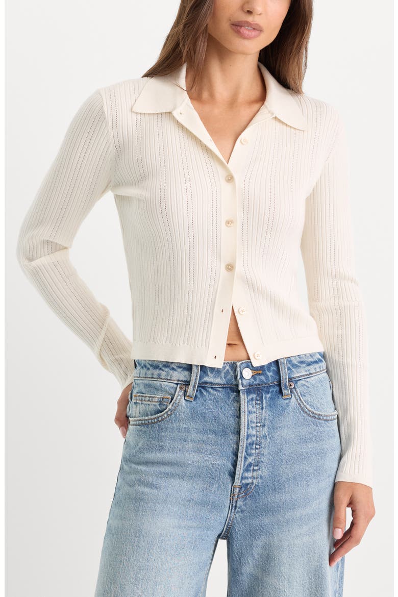 The Ladder Rib Cardigan, Main, color, CHALK