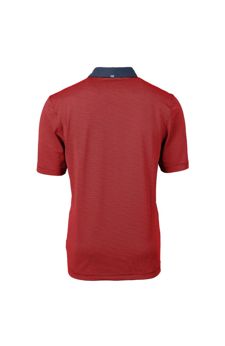 Cutter & Buck Men's Cutter & Buck Red/Navy Tampa Bay Buccaneers Virtue Eco Pique Micro Stripe Recycled Polo, Alternate, color, 
