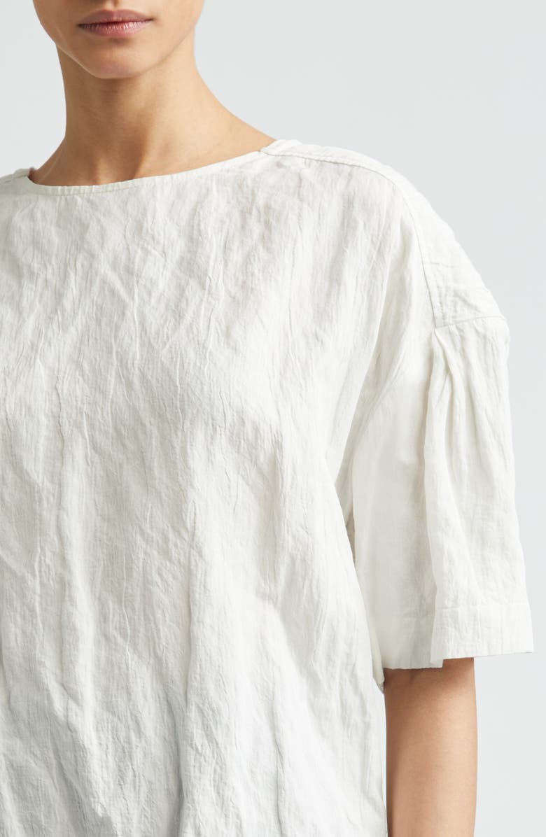 Proenza Schouler Hansly Crinkle Cotton Blend Top, Alternate, color, Off White