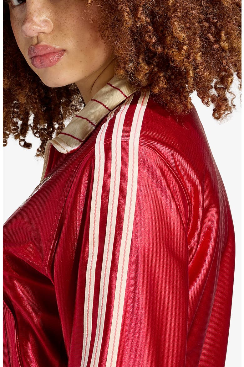Pinstriped Track Jacket, Alternate, color, WARM VANILLA/ TEAM VICTORY RED