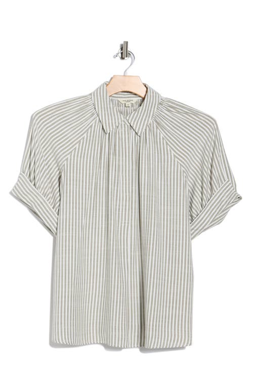 Max Studio Yarn Dye Stripe Short Sleeve Top