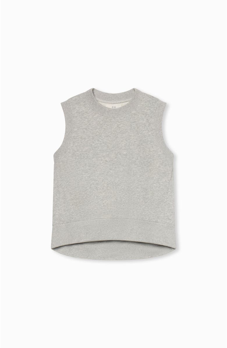 CO Sleeveless Sweatshirt in Scuba Knit, Alternate, color, Heather Grey