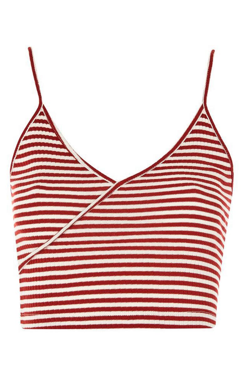 Topshop Kaia Stripe Crop Camisole, Alternate, color,