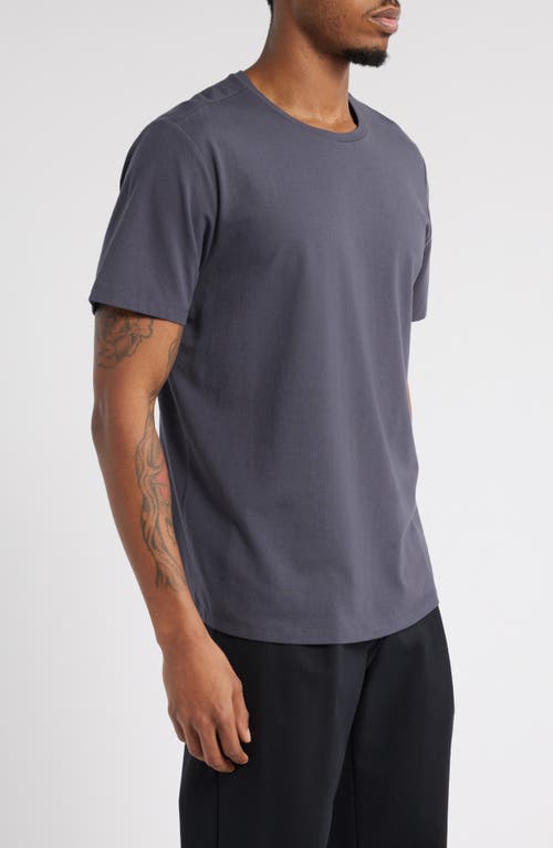 Open Edit Crewneck Stretch Cotton T-shirt In Blue