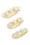 Set of 3 Faux Pearl & Cubic Zirconia Rings