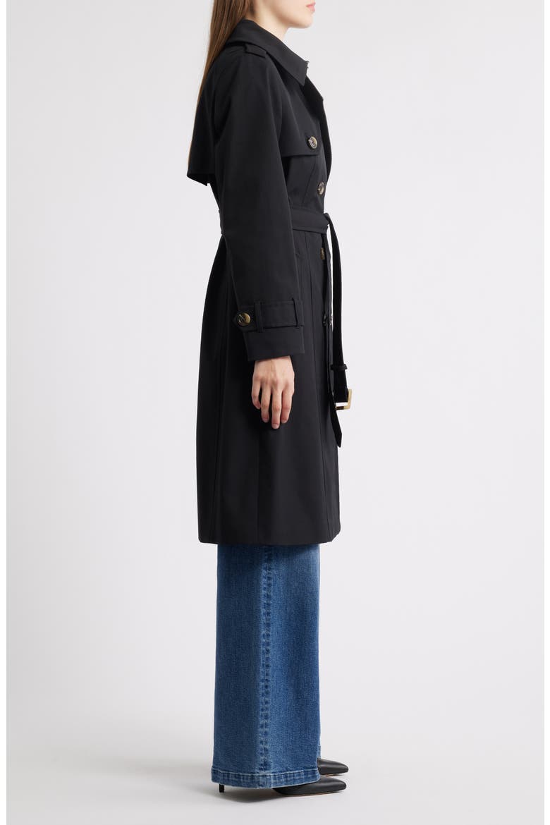 Heritage Trench Raincoat with Removable Hood, Alternate, color, BLACK