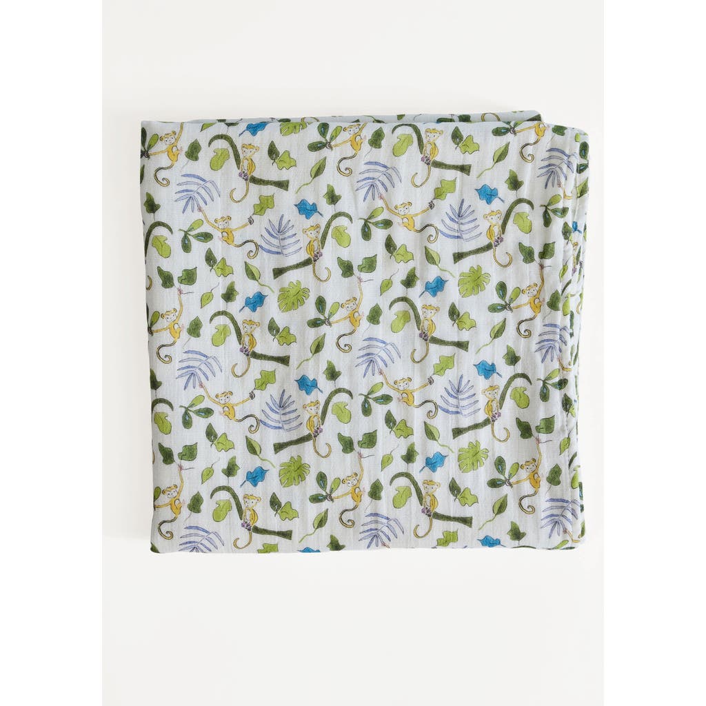 Timo & Violet Happy Monkey Shawl Blanket In Multi