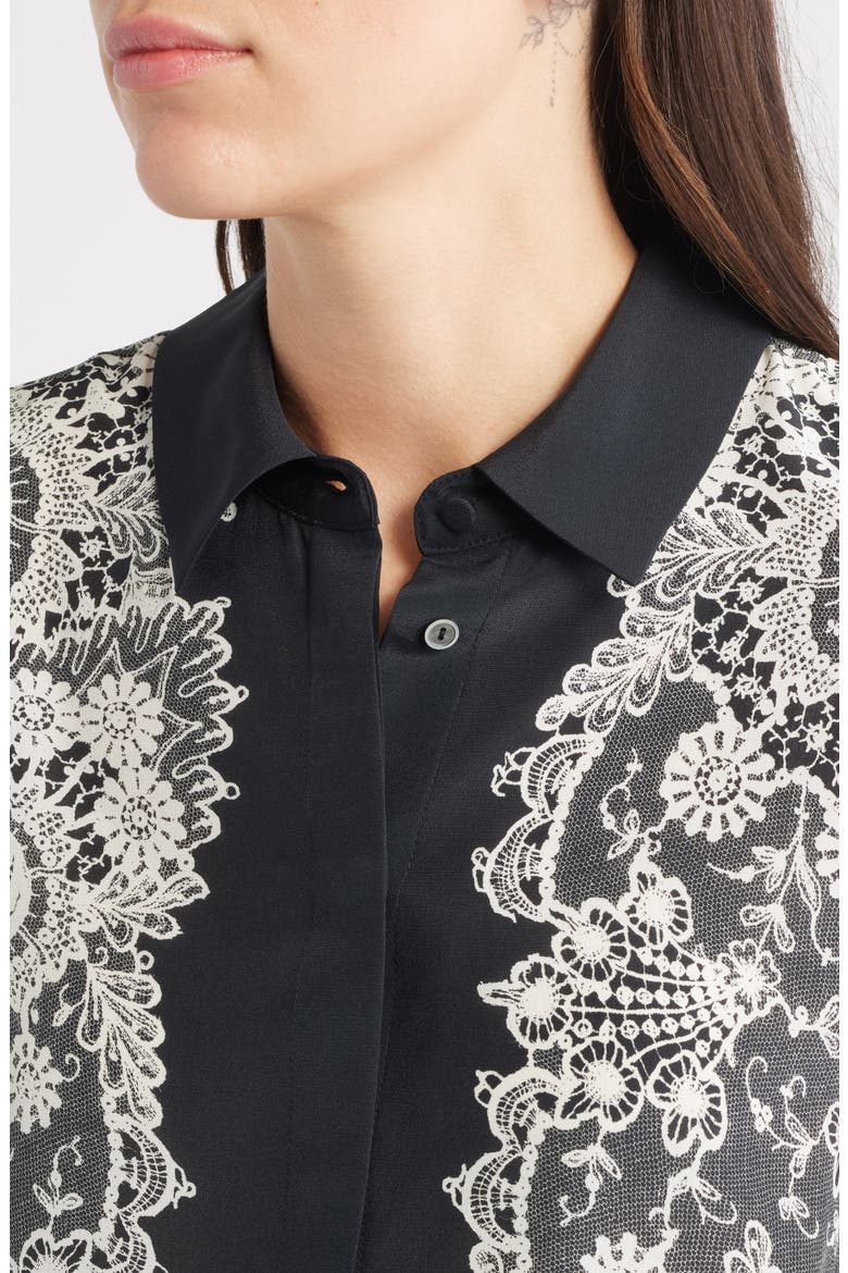 Willa Lace Silk Shirt, Alternate, color, BLACK MULTI