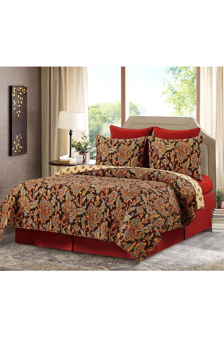 Dorothy Quilt Set All Seasons Bedroom Bedding Machine Washable Reversible Coverlet Décor Decoration, Alternate, color, Red