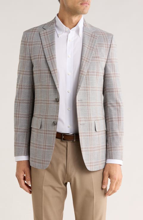 Plaid Notch Lapel Blazer