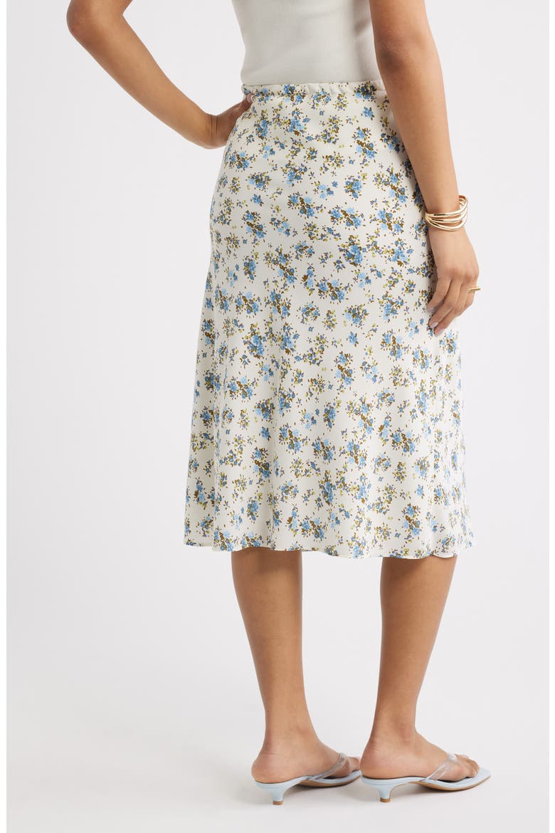 Print Midi Skirt, Alternate, color, IVORY- BLUE CELIO ROSE
