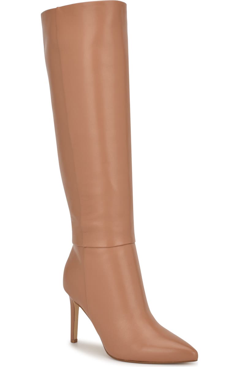 Nine West Richy Pointed Toe Knee High Boot, Main, color, Beige