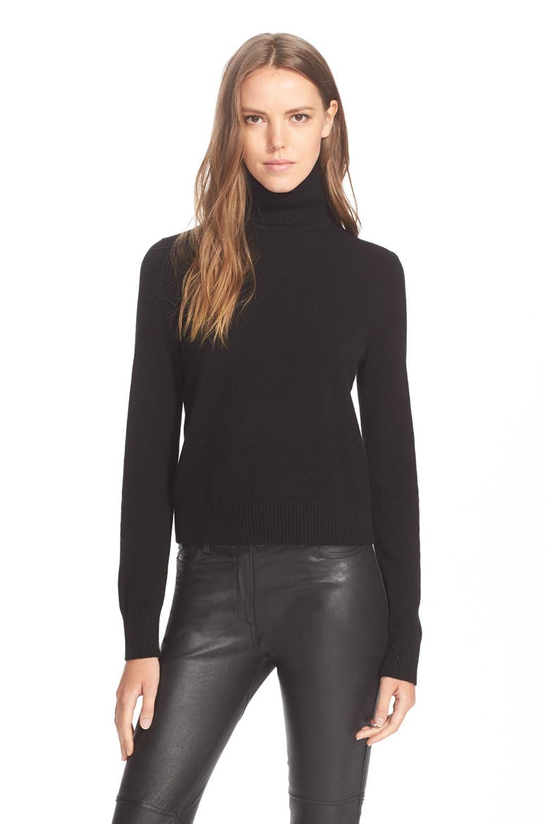'Atticus' Cashmere Turtleneck, Main, color, BLACK