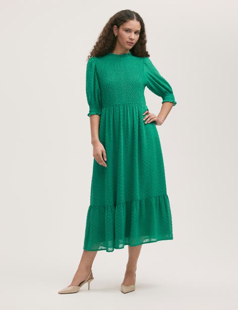 Amelia 3/4 Sleeve Chiffon Midi Dress