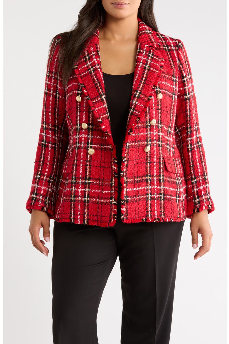 Plaid Blazer, Main, color, LIPSTICK MULTI