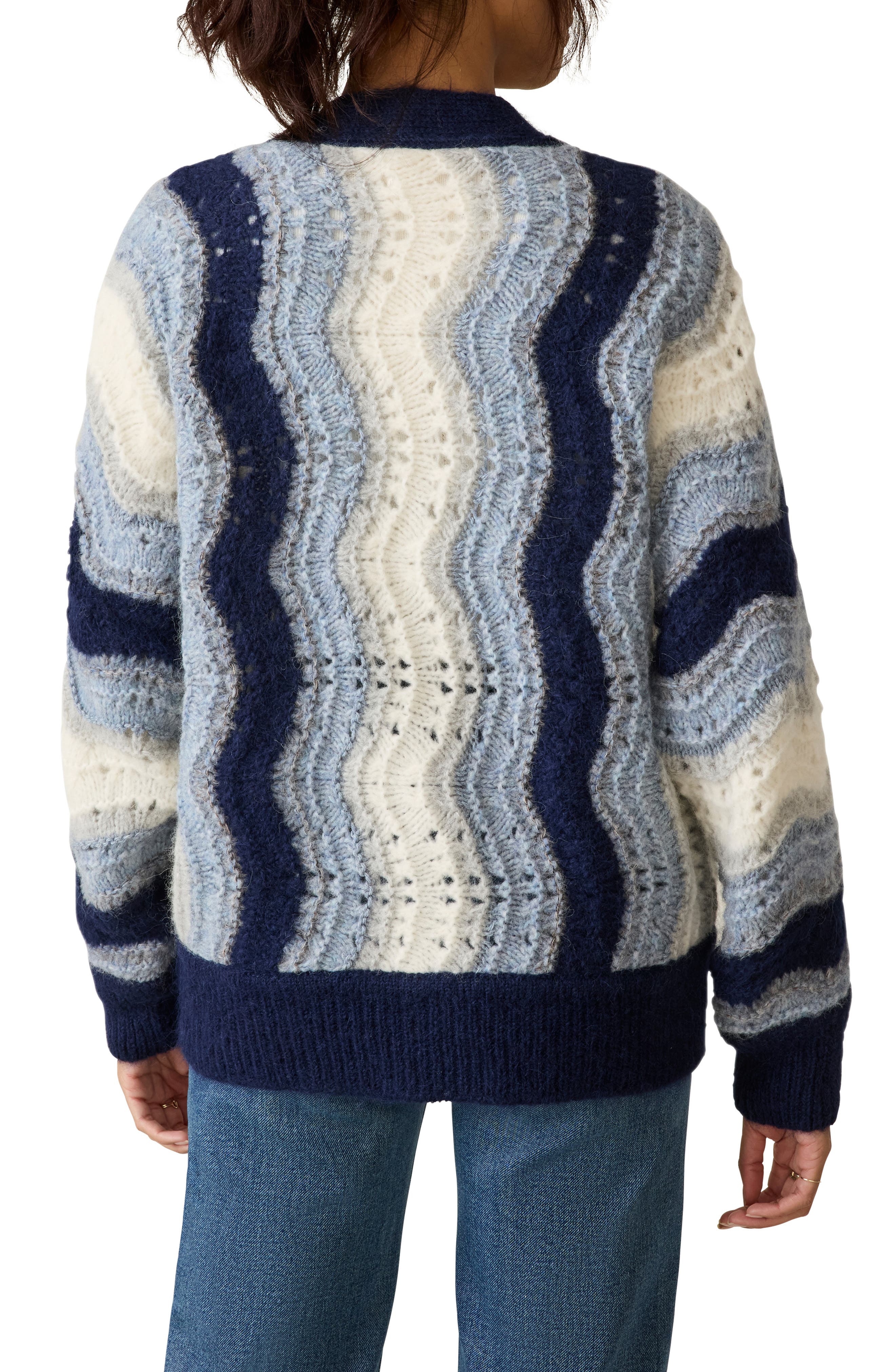 Free Ride Stripe Alpaca Blend Cardigan - image 2
