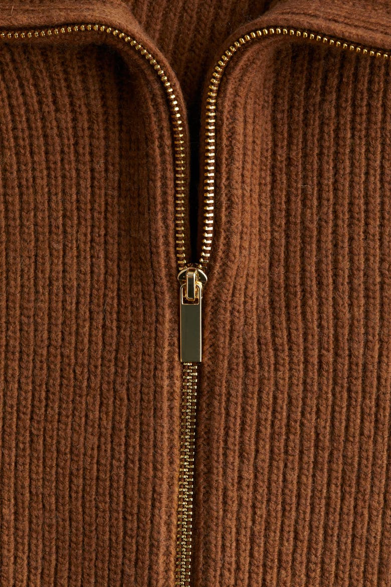 Zip-through Cardigan, Alternate, color, Brown