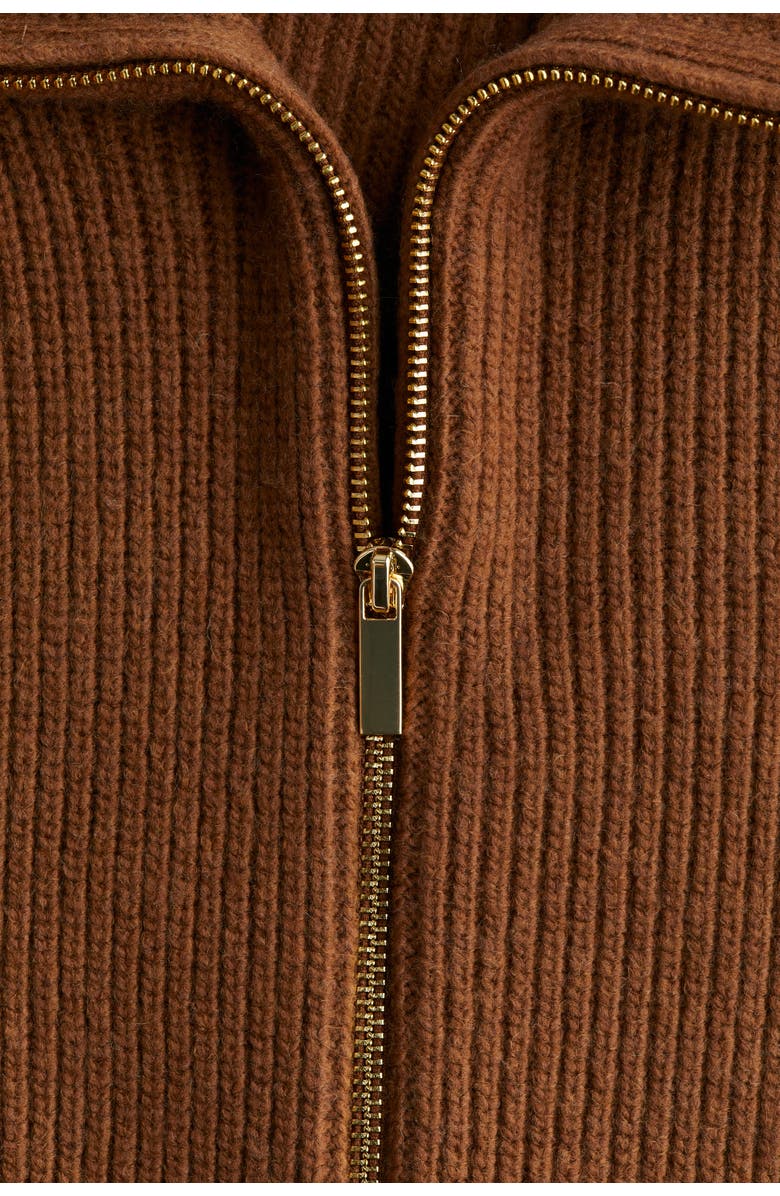 H&M Zip-through Cardigan, Alternate, color, Brown