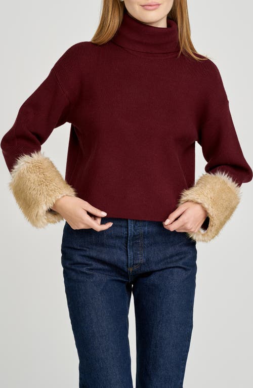 Wayf Rebecca Turtleneck Sweater In Burgundy