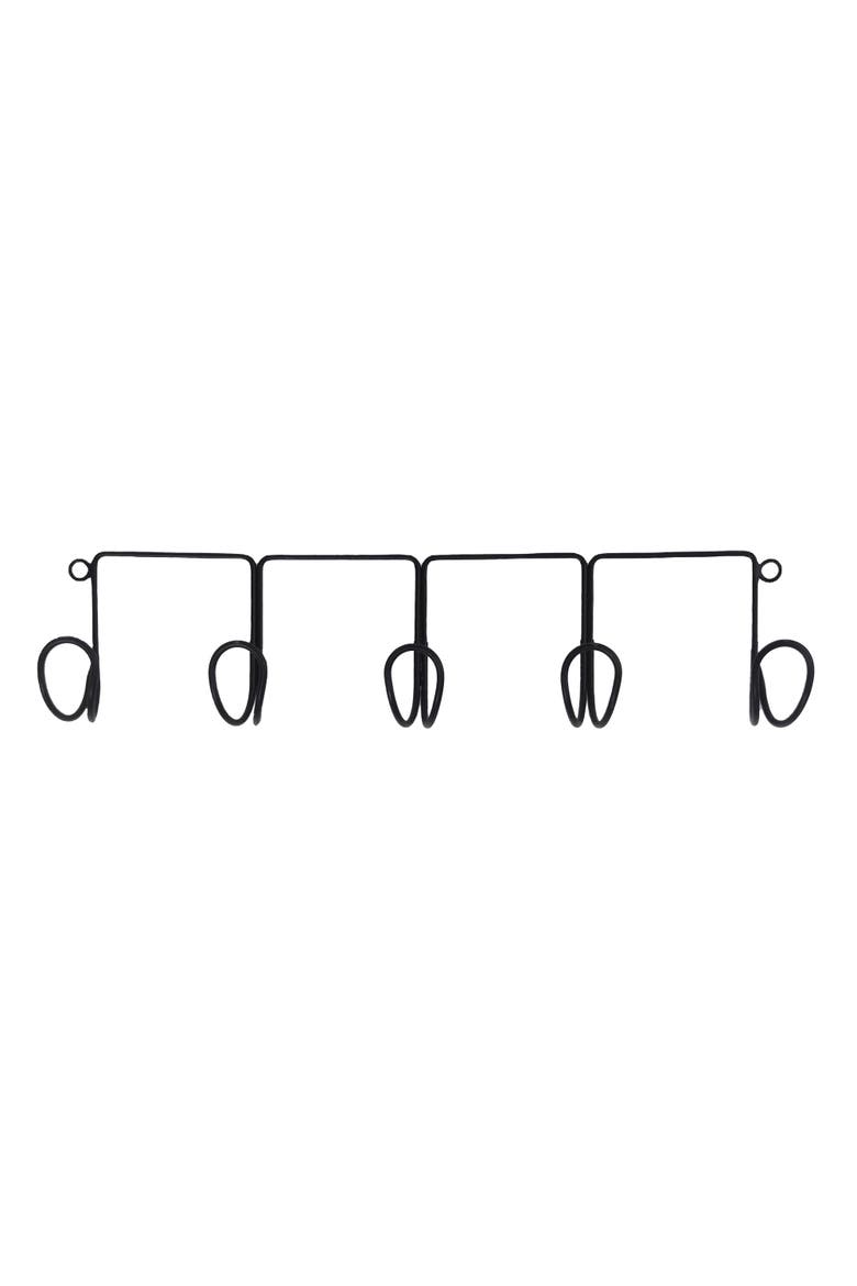 5 Piece Wall Hook, Main, color, Black