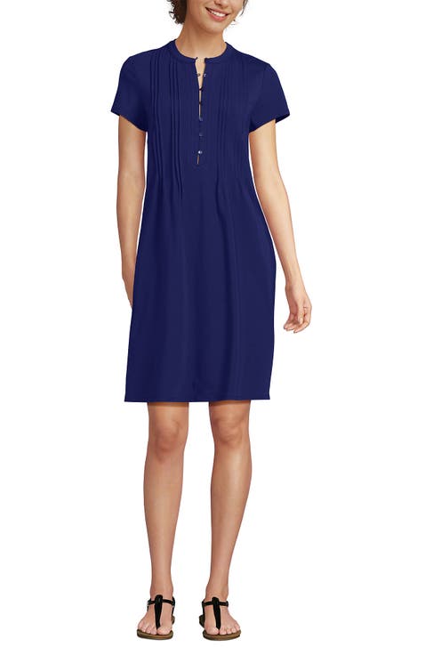 Cotton Modal Pintuck Short Sleeve Dress