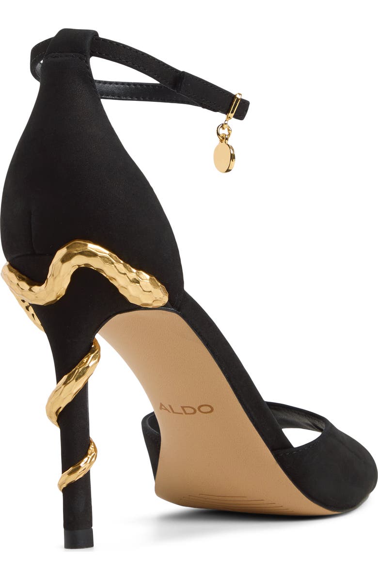 ALDO Medeza Ankle Strap Pointed Toe Sandal, Alternate, color, Black