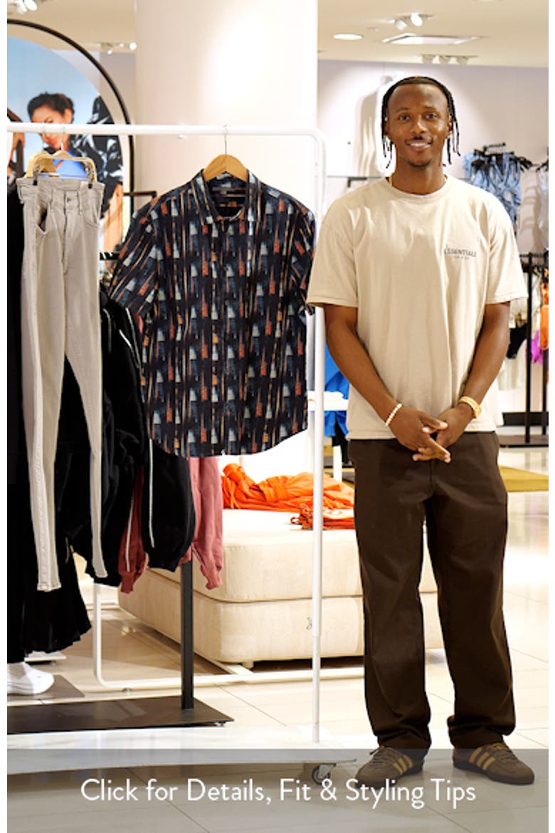 Sean Stripe Cotton Short Sleeve Button-Up Shirt video