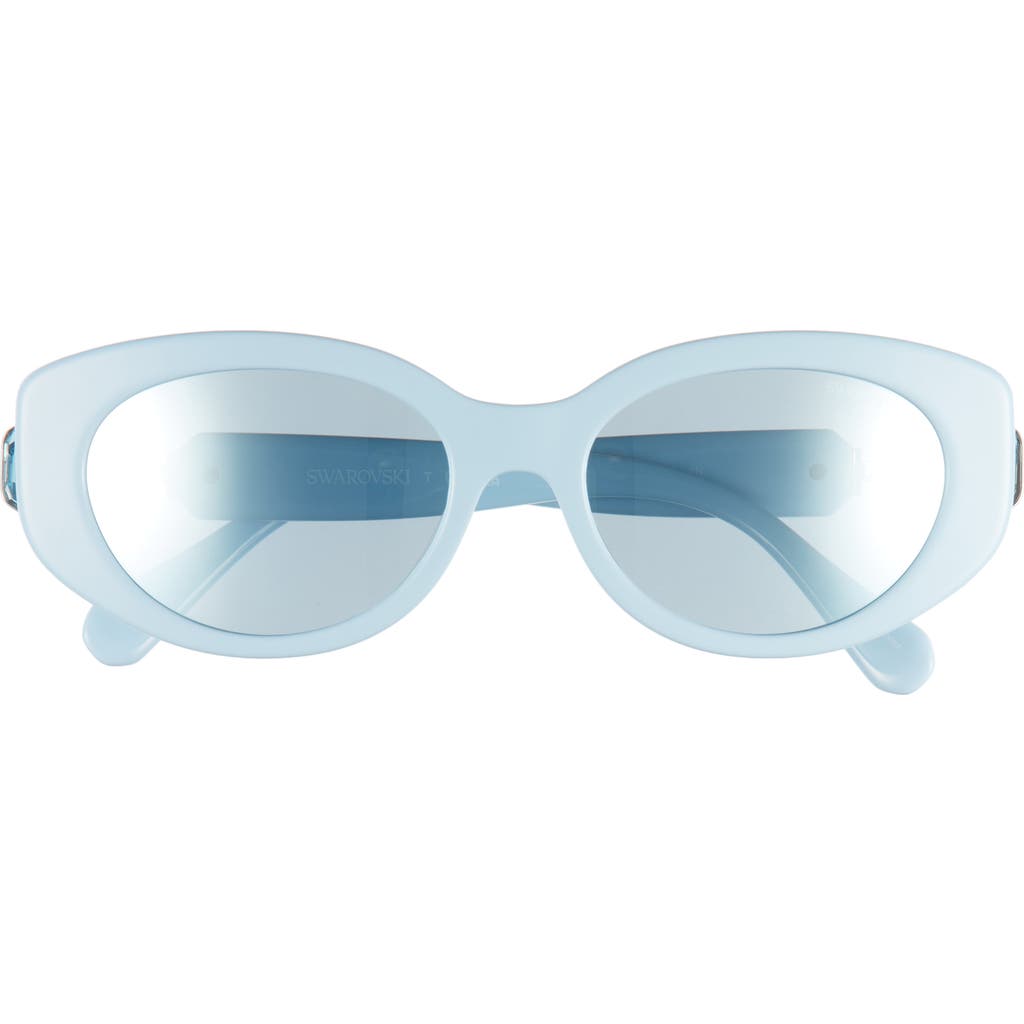 Swarovski 53mm Oval Sunglasses In Blue