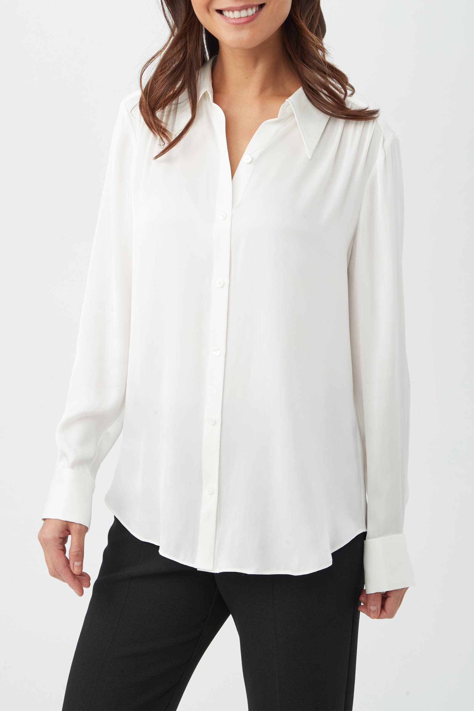 Cassavetes Silk Blend Button Up Top - image 3