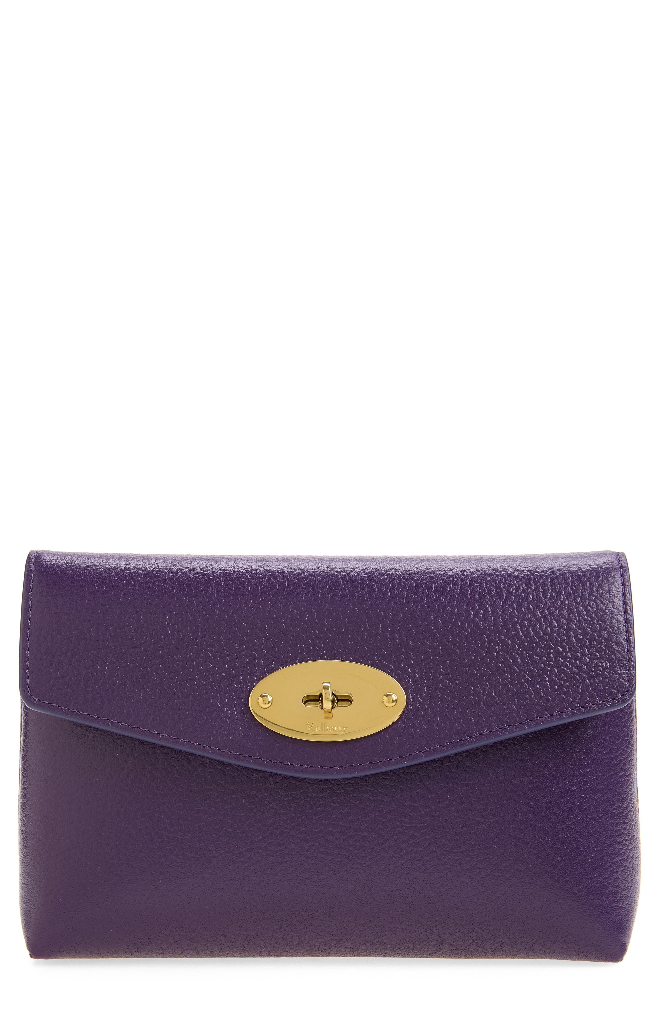 Darley Leather Cosmetics Pouch, Main, color, AMETHYST