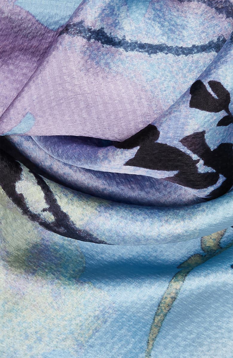 Nordstrom April Floral Print Hammered Silk Square Scarf, Alternate, color, 