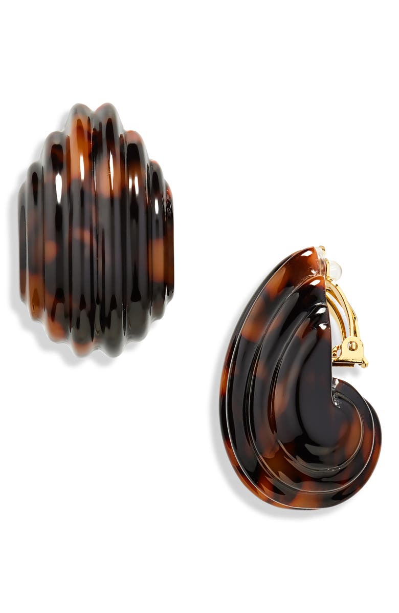 Julietta x Cassetto JC3 Resin Clip-On Earrings, Main, color, 