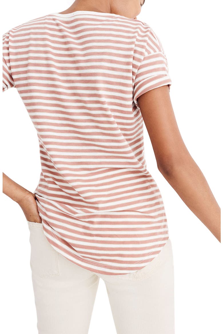 Whisper Cotton Stripe Tee, Alternate, color, DRIED PETAL
