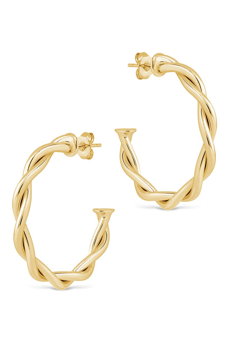 Rikke Twisted Hoop Earrings, Alternate, color, GOLD