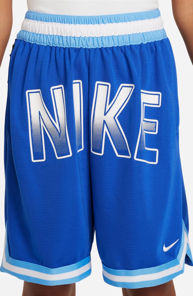Nike Kids' Dri-FIT DNA Mesh Basketball Shorts, Alternate, color, Game Royal/ White