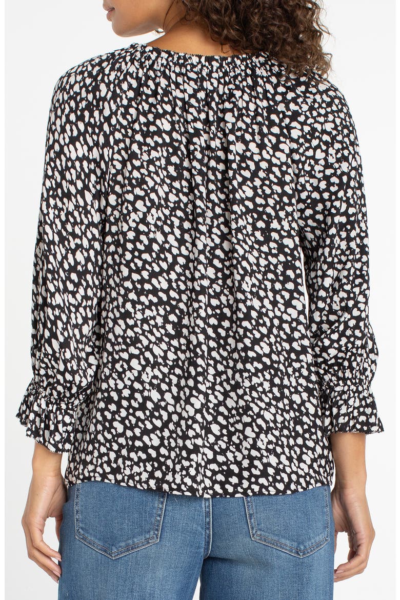 Front Button Top, Alternate, color, BLACK/ CREAM HEARTS