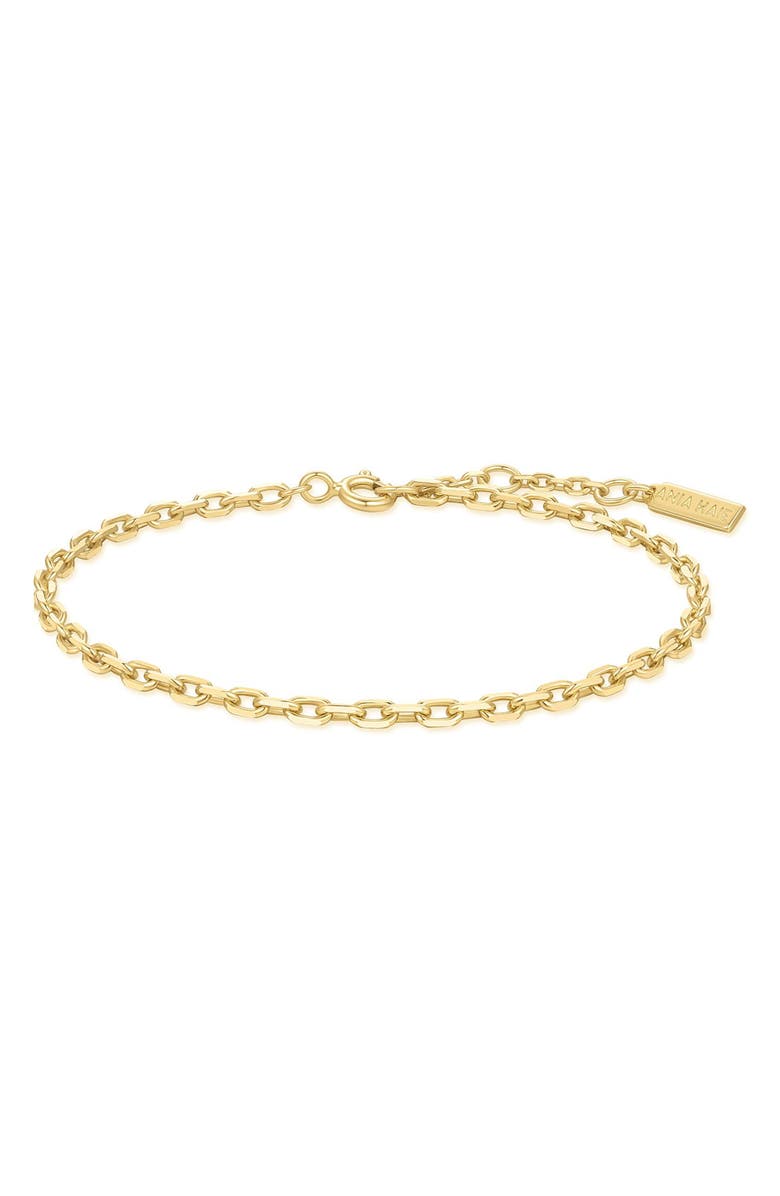 ANIA HAIE Bezel Cubic Zirconia Station Chain Bracelet, Main, color, Shiny Gold