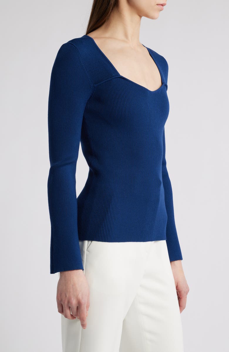Elie Tahari The Sydney Rib Sweetheart Sweater, Alternate, color, 