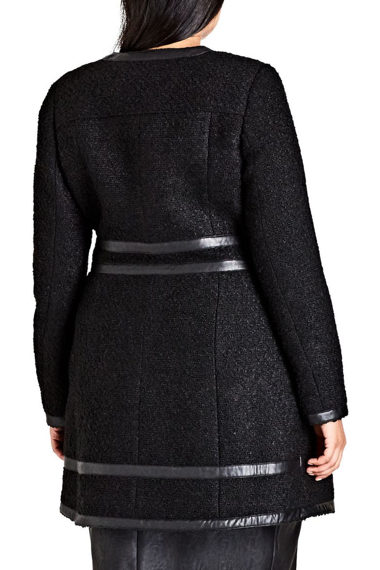 Bouclé Car Coat, Alternate, color, BLACK