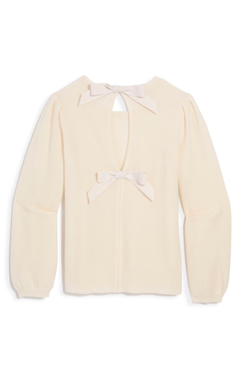 vineyard vines Bow Back Merino Wool Blend Sweater, Alternate, color, Marshmallow