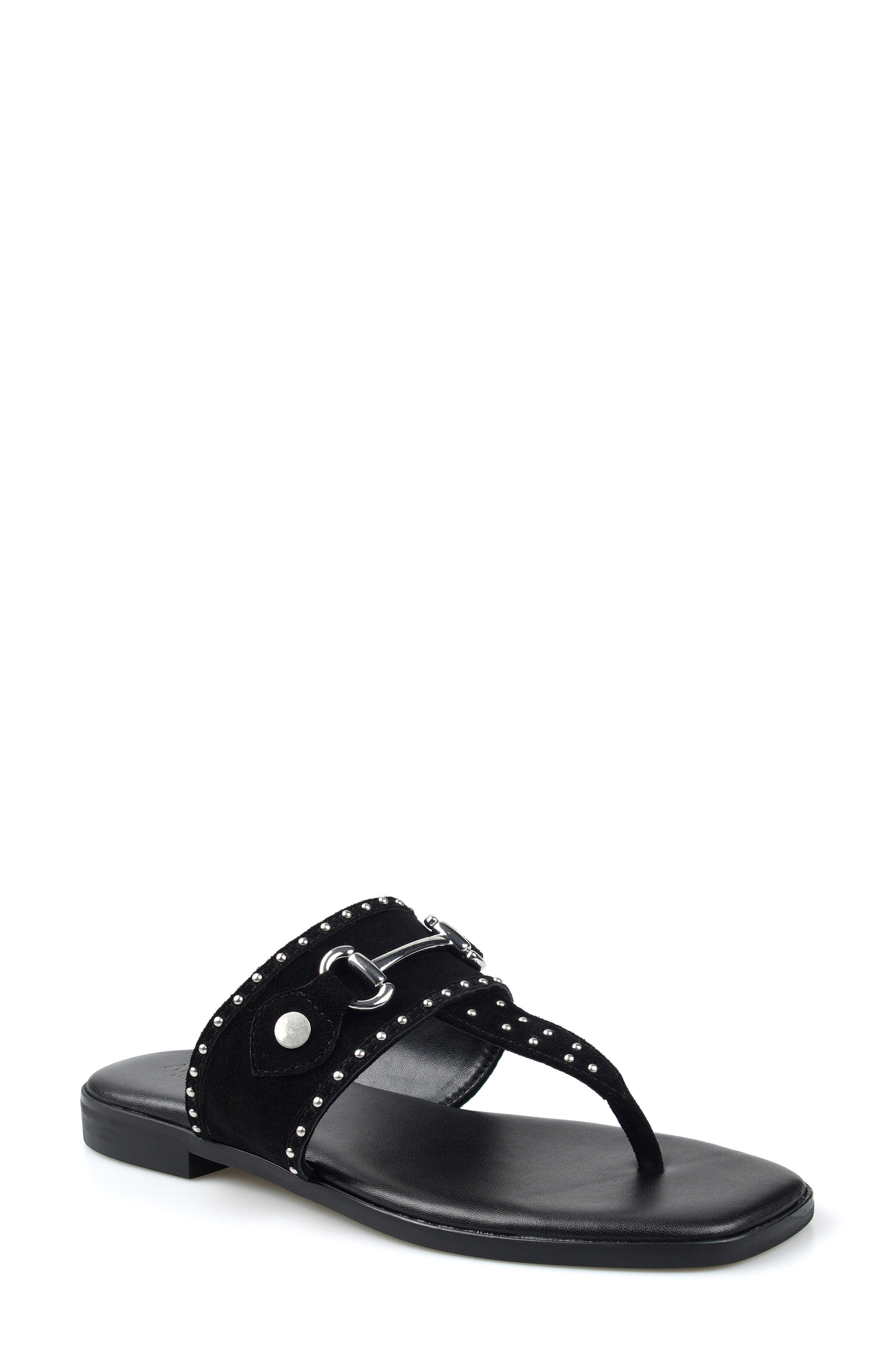 Artisan Crafted By Zigi Lynwood Leather Flip Flop In Black Suede
