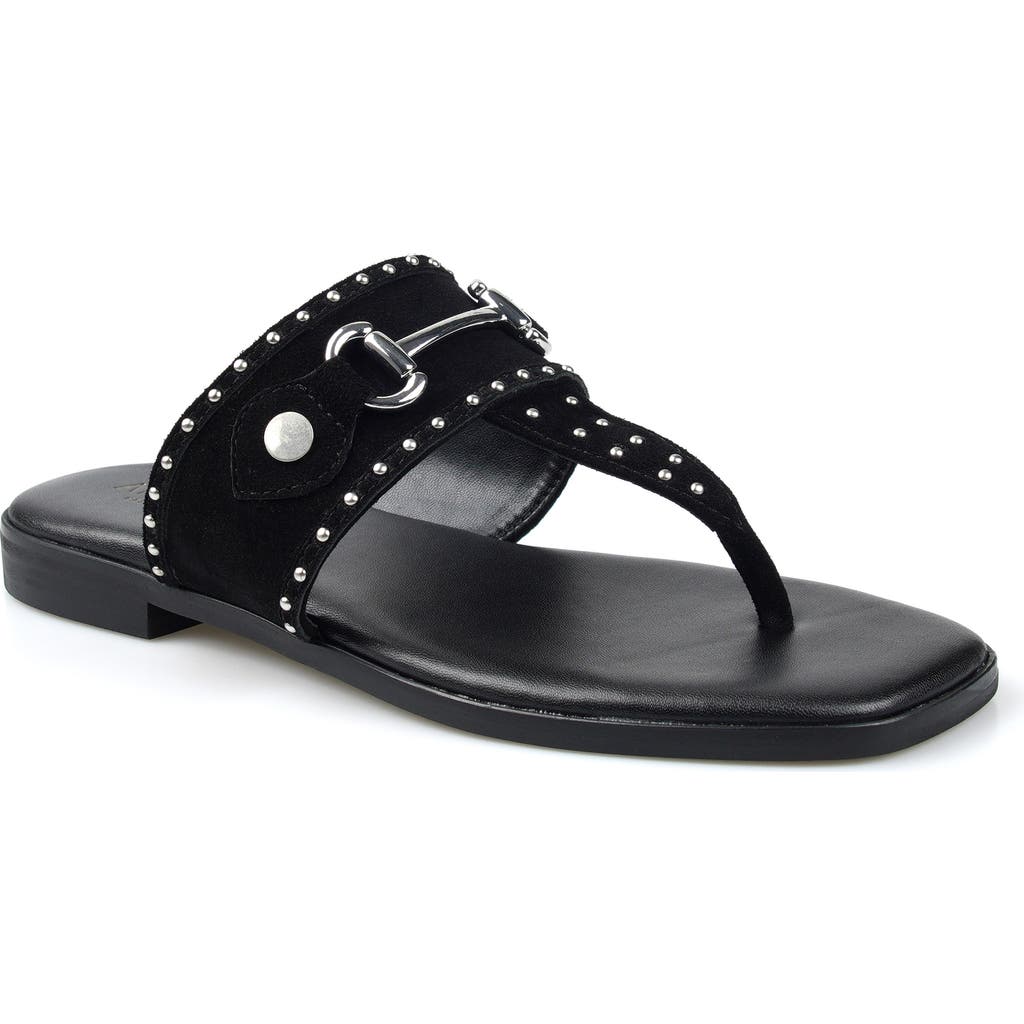 Artisan Crafted By Zigi Lynwood Leather Flip Flop In Black Suede